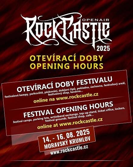 ROCK CASTLE 2025 a otvírací doby jednotlivých míst na festivalu! Mrkněte na web! | Rock Castle