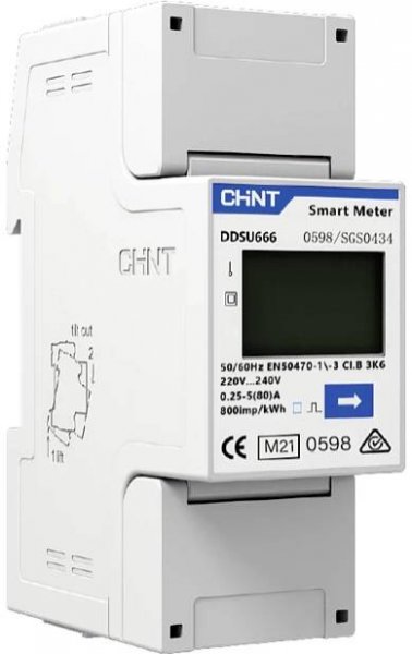 Chint G DDSU666 220/230V 5(80)A RS485 2P MID digitální jednofázový elektroměr, úředně schválený: Ano, 1 ks