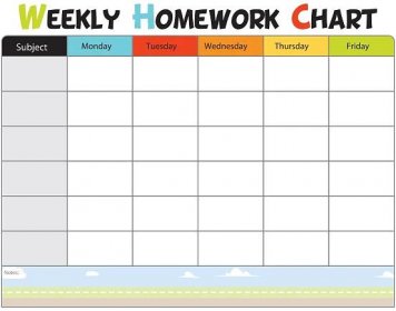 Kids Homework Chart Printable
