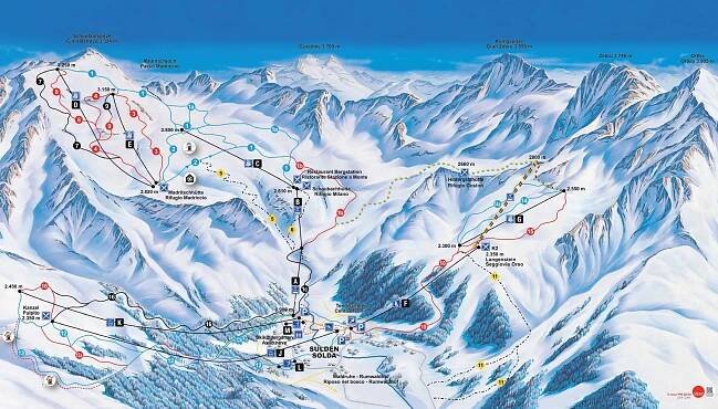 Sulden - mapa sjezdovek