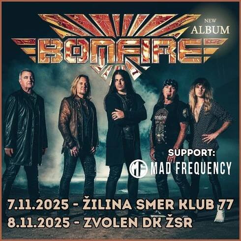 BONFIRE - Higher Ground Tour 2025 - Zvolen | 08.11.2025 - sobota DK ŽSR, Zvolen