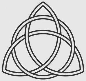 keltská trojice uzel linie umění. severský starověký symbol. znamení duchovního růstu. jednota mysli, těla a duše - harmonie všeho. logo triquetra. vektorové znázornění - trojhranná kost stock ilustrace