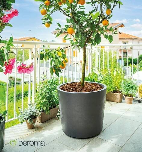 Květináč velký Květináč kulatý průměr 59 Cm Deroma Millennium ANTRACIT na kolečkách Váha výrobku včetně jednotkového obalu 5 kg