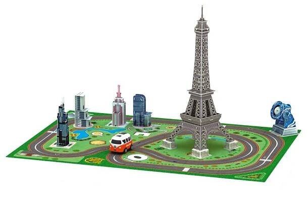 3D Puzzle podložka Eiffelova věž / Big Ben