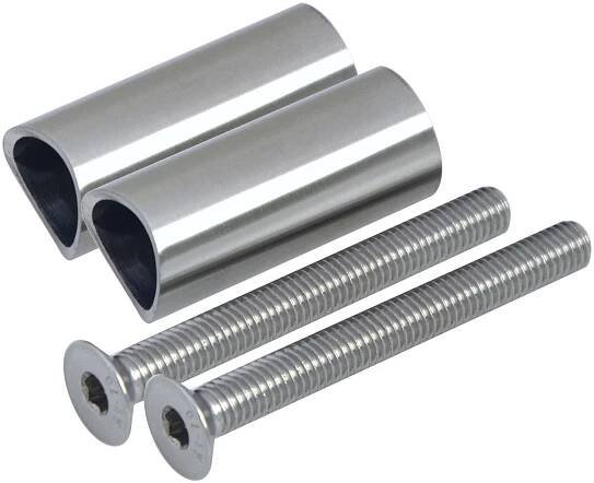 Přechod na vymezení vzdálenosti mezi sloupem D=48,3mm a kotevní deskou, D=20x2,0mm /L:45mm, vnitřní šroub: M8x70mm, broušená nerez K320 / AISI304, bal: 2ks od 94 Kč - Heureka.cz