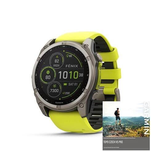 Garmin Fenix 8 51mm Solar, Titan Sapphire yellow Graphite