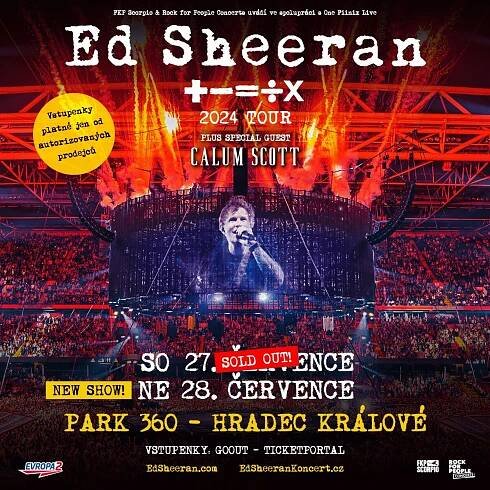 Ed Sheeran v Hradci Králové hlásí vyprodáno! Pořadatelé díky velkému zájmu přidávají druhý samostatný koncert - Pardubický svět