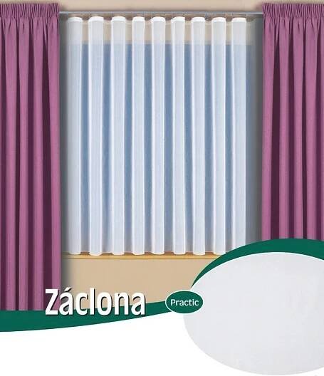 Kusová hotová záclona Voal UNI 09021 s řasicí páskou a olůvkem bílá