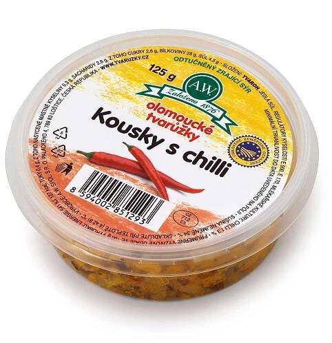 Olomoucké tvarůžky Kousky s chilli 125 g - Tvarůžky