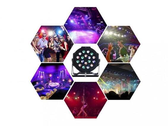 Led disco DJ světlo FLAT PAR LIGHT 18 RGB LED diod | Superkošík.cz