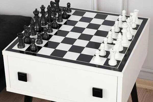 Šachový stolek Chess (Bílá + Černá)