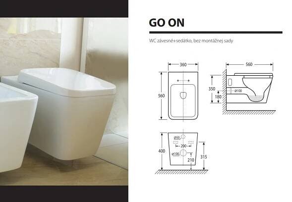 Aquatek - GO ON závěsné WC (GOONWC)