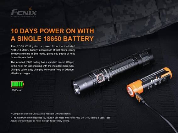 Nabíjecí svítilna Fenix PD35 V3.0 | ENESHOP.CZ | Baterie, svítilny, nabíječky - Energizer, Duracell | ENESHOP.CZ