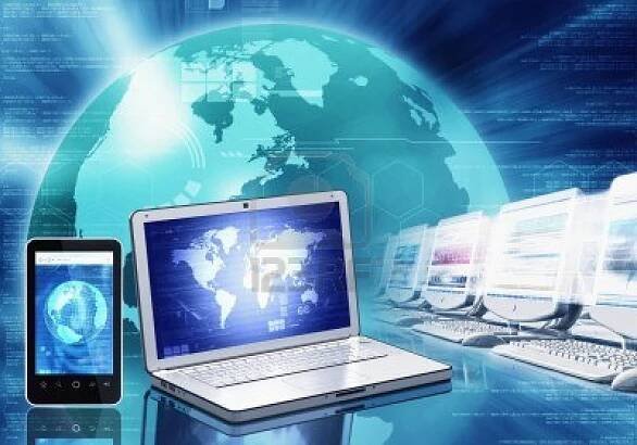 Informační technologie a miniaplikace — Stock obrázek