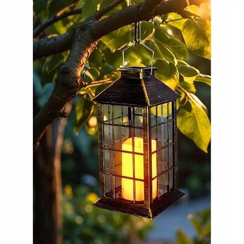 Solární lampa LED zahradní solární lampa Lampion Lucerna Hřbitovní Svíčka Značka LEDLUX
