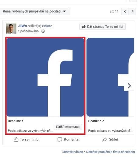 Správné velikosti reklam na Facebooku - JiWo.cz