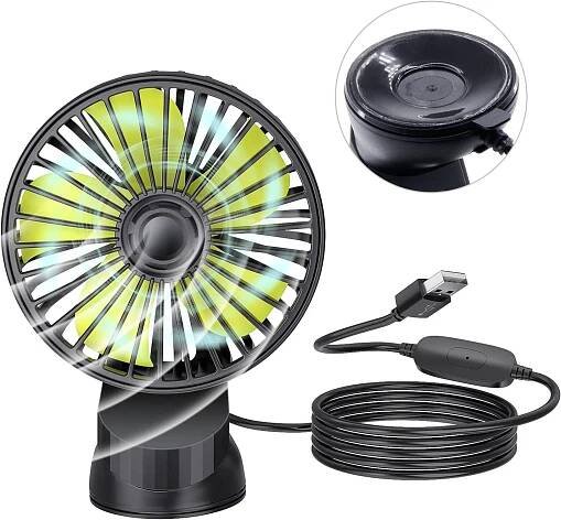 Ymenow - USB ventilátor do auta s přísavkou - Vzduchotechnika, topení