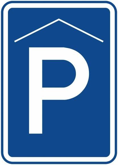 Dopravní značky plechové - Informativní: Kryté parkoviště (IP13a)