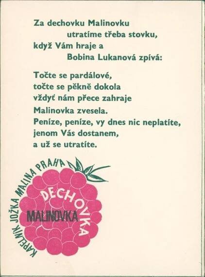 10D3952 Dechovka Malinovka Praha - Bobina Lukanová - Pohlednice