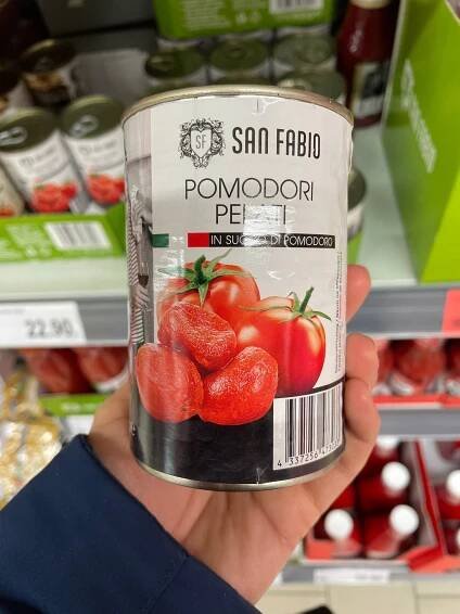 Podrobné informace o potravině Celá loupaná rajčata