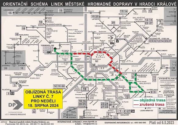 Dočasná změna trasy linek MHD č. 2, 3, 5, 7, 11, 13, 14, 15, 16, 17, 18, 25, 27 a 33 při pořádání sportovní akce "IRONMAN