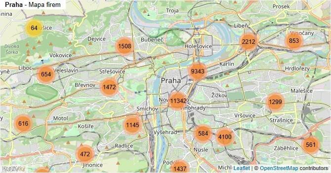 Praha - mapa firem