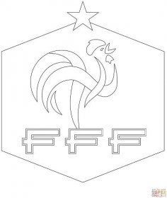 Logo francouzské fotbalové federace omalovánka | Omalovánky k Vytisknutí Zdarma