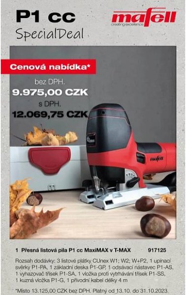 Speciální nabídka MAFELL - přímočará pila P1cc