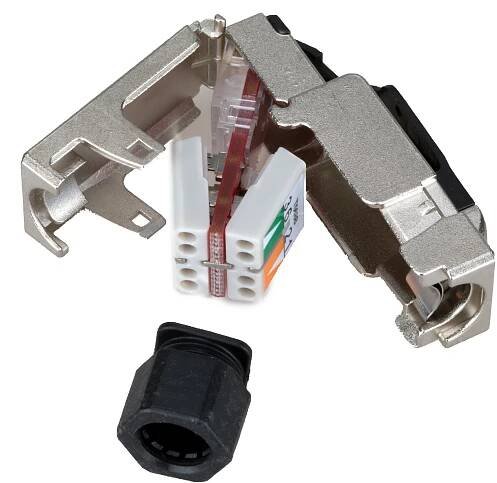 Konektor RJ-45 STP, Cat.6a, s krytom IP20, priamy – Schrack Technik Slovenská Republika