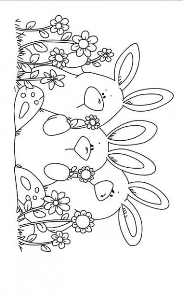 a cartoon bunny with flowers on it's head and another rabbit in the background