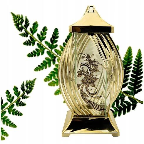 Hřbitovní Svíčka Růže Zlatá Metalická na hrob hřbitov 41 x 18 cm WST-MET-ZL