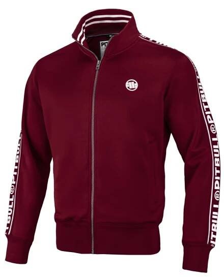 PitBull West Coast - pánská SWJ mikina TAPE LOGO oldschool burgundy | Pitbull-shop.cz