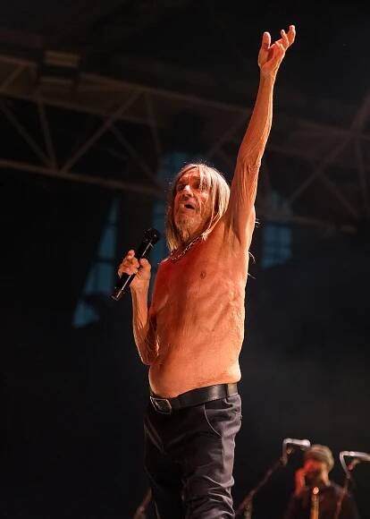 Iggy Pop performs at Alexandra Palace in England on May 28