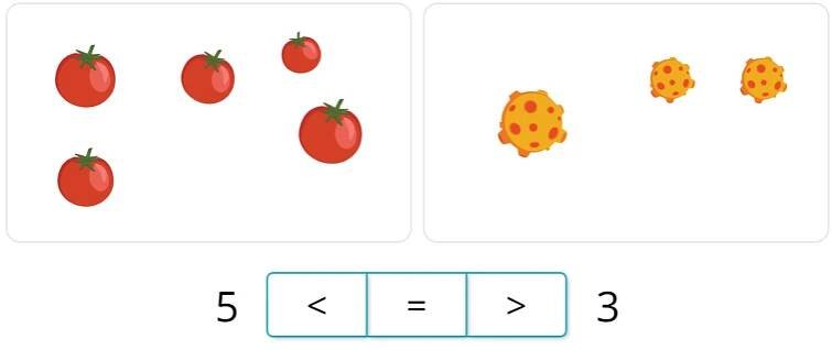 Levebee 135: Porovnávání počtu s čísly a symboly >=< (0-5)