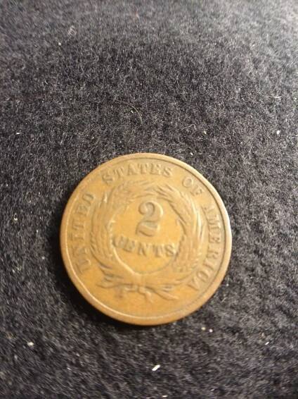 1865 Two Cent Peice  $ .02 - Image 2