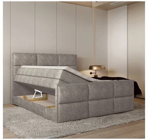 Postel boxspring MELVA béžová, 160x200 cm | Sconto