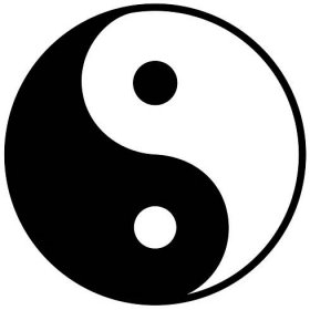 ying yang symbol harmonie a rovnováhy - alegorické malby stock ilustrace