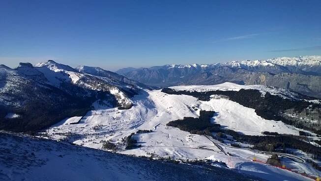 Na běžkách na Monte Bondone. - Ski areál