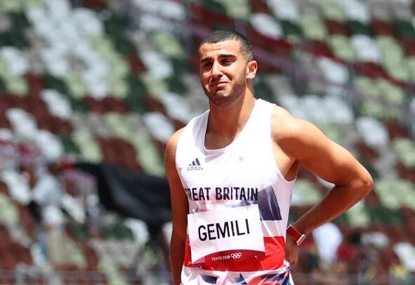 Adam Gemili looked emotional as he walked to the line