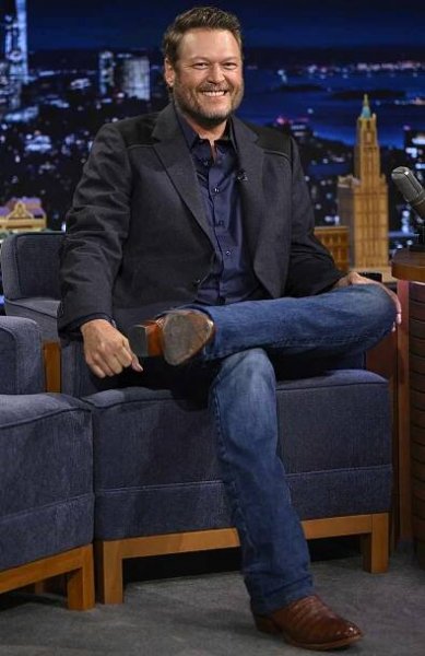 Blake Shelton during an interview on The Tonight Show Starring Jimmy Fallon