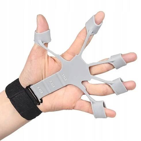 FINGER GRIPPER STLAČOVAČ NA RUCE PRSTŮ TRÉNINK REGULACE ODPORU 3-5 KG