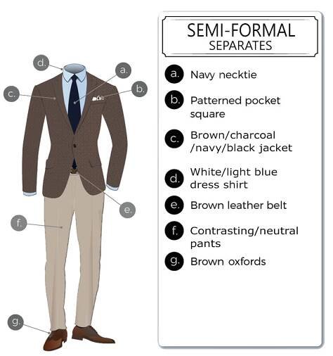 semi-formal suit separates dress code