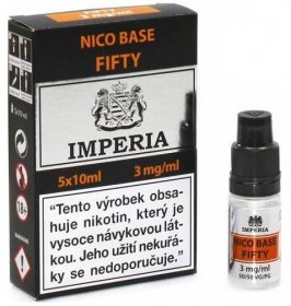 Nikotinová báze CZ IMPERIA 5x10ml PG50-VG50 3mg