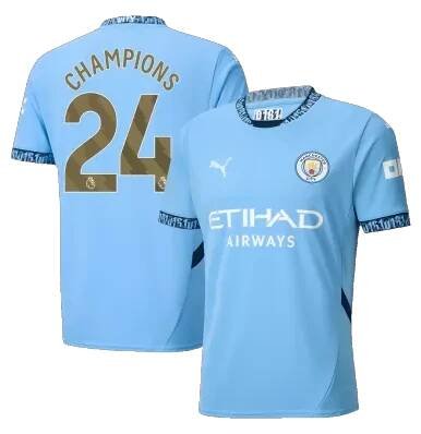 CHAMPIONS #24 Manchester City Home Soccer Jersey 2024/25 - gogoalshop
