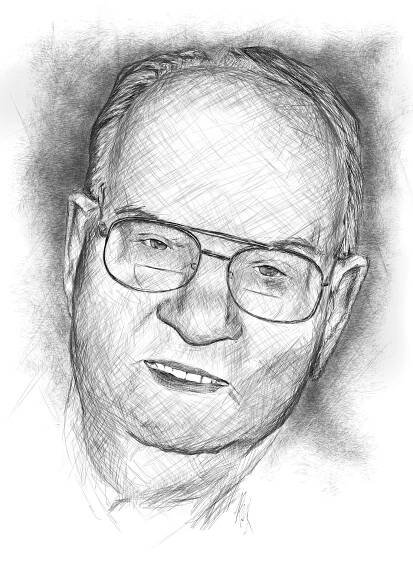 Pencil Portrait of Jim Sweeney by Roxane Lapa