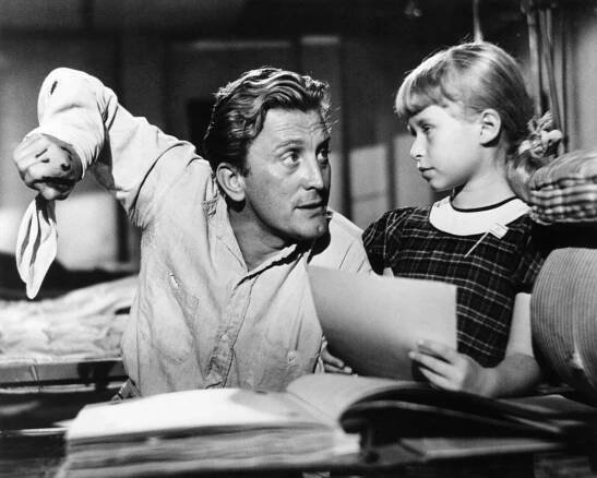 THE JUGGLER, from left: Kirk Douglas, Beverly Washburn, 1953
