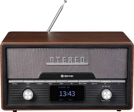 Denver MDA-525DW DARK WOOD 111161100150 stolní rádio, DAB+, FM, hnědé dřevo (hedvábně matné)