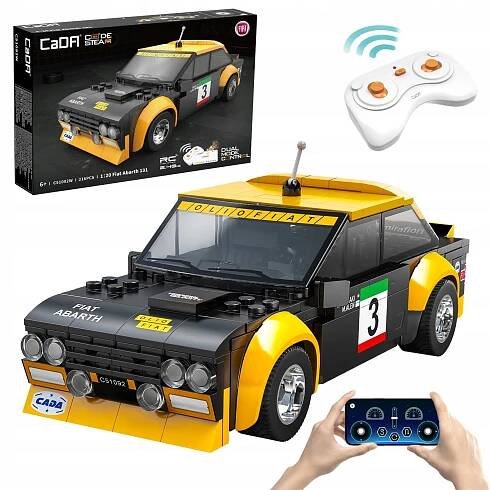 STAVEBNICE CADA FIAT ABARTH 131 AUTO NA DÁLKOVÉ OVLÁDÁNÍ DUAL MODE RC 216 DÍLŮ
