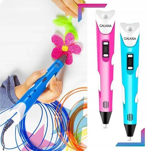 Magický propiska 3D sada pro děti + náplně 110 metrů plochá tiskárna pen Stav balení originální