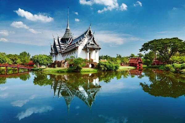 Sanphet Prasat Palace, Thailand Stock Image - Image of destination, reflection: 12454757